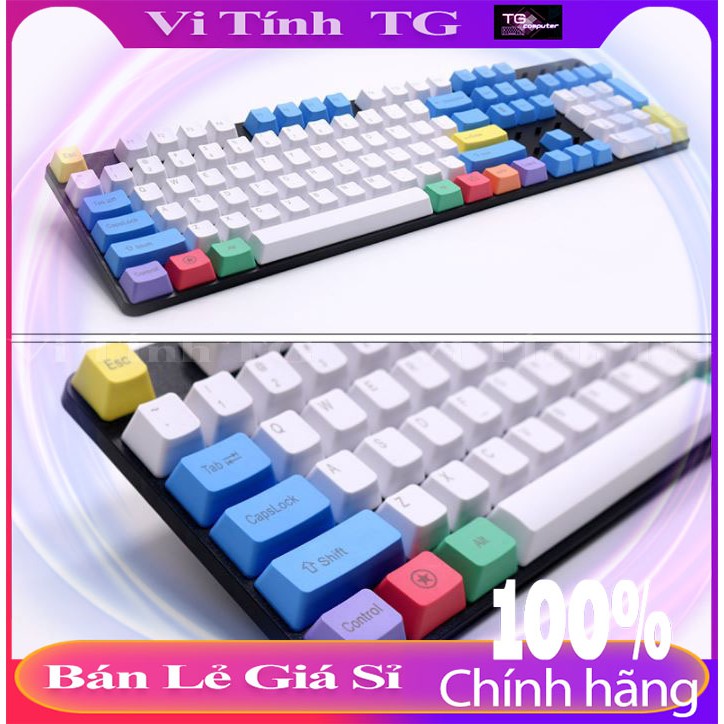 Keycap Xuyên Led nhiều màu 1 bộ 104 Phím Dùng cho Bàn phím cơ - Vi tính TG