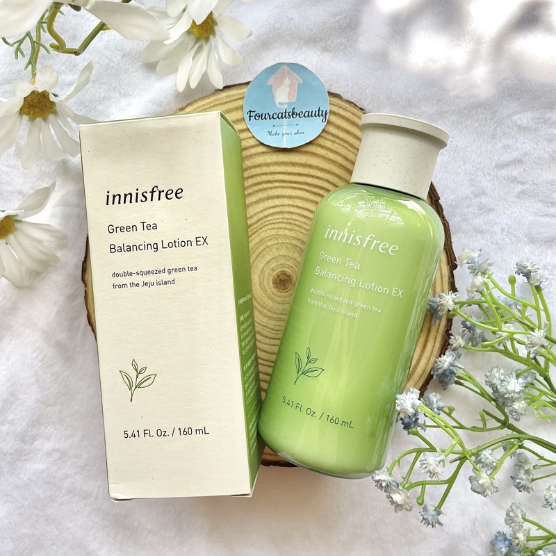 Sữa Dưỡng Da Kiềm Dầu, Ngăn Ngừa Mụn, Cung Cấp Đủ Độ Ẩm Cho Da Trà Xanh Innisfree Green Tea Balancing Lotion Ex 160ml