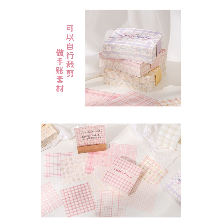 Peach Checkered element sticky note paper Memo Pad School Office Stationery Notepad