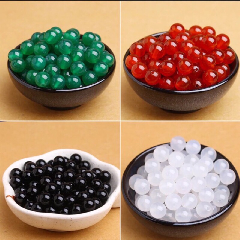 10 HẠT ĐÁ TRÒN MÃ NÃOO 8 LY XUYÊN VÒNG