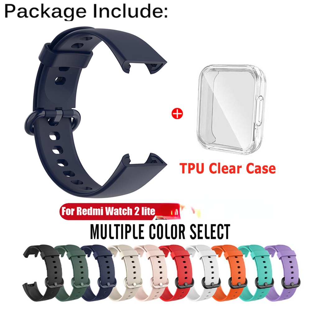 Dây Đeo Thay Thế Bằng Silicone Cho Đồng Hồ Thông Minh Mi Watch Lite 2 Redmi Watch 2 Lite Ốp