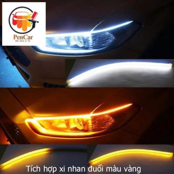 Đèn led mí xe hơi, xe máy  [BỘ 2 DÂY] 30cm, 45cm, 60cm. silicon dẻo chống nước