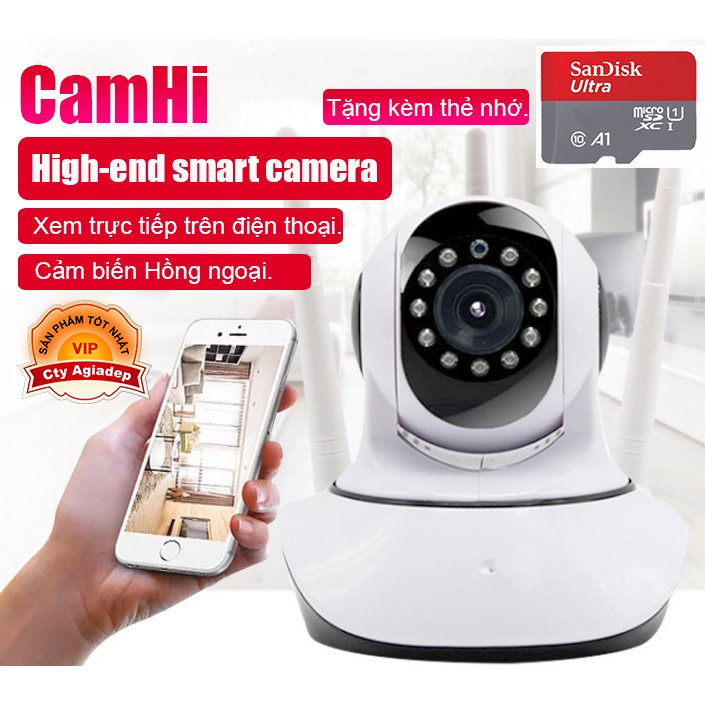 Camera giám sát Camhi + Thẻ nhớ xịn Samsung Toshiba tương đương