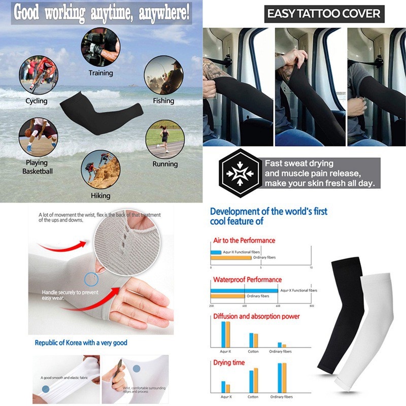 Rockbros 1 Cặp Găng Cánh Tay Làm Mát Chống Tia UV Phù Hợp Cho Các Hoạt Động Thể Thao / Đạp Xe / Chạy Bộ