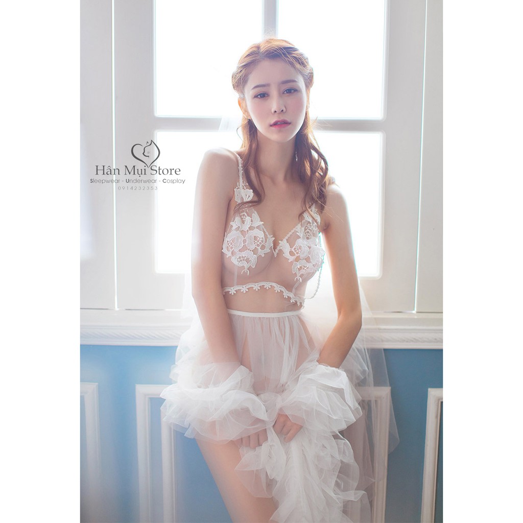 COSPLAY SEXY DESIGN CÔ DÂU/PHỤ DÂU TRẮNG NEW COSTUME GỢI CẢM FULL PHỤ KIỆN CÓ ẢNH THẬT (VÁY NGỦ) | BigBuy360 - bigbuy360.vn