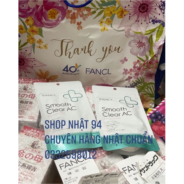 Viên Uông Hỗ trợ Giảm mụn Fancl smooth Clear AC Nhật Bản(có bill) | BigBuy360 - bigbuy360.vn