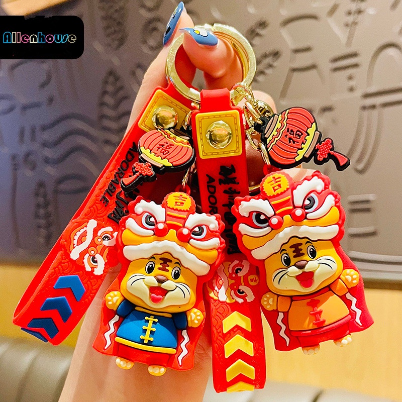 Móc Khóa Hình Sư Tử Phong Cách Trung Hoa Dễ Thương
