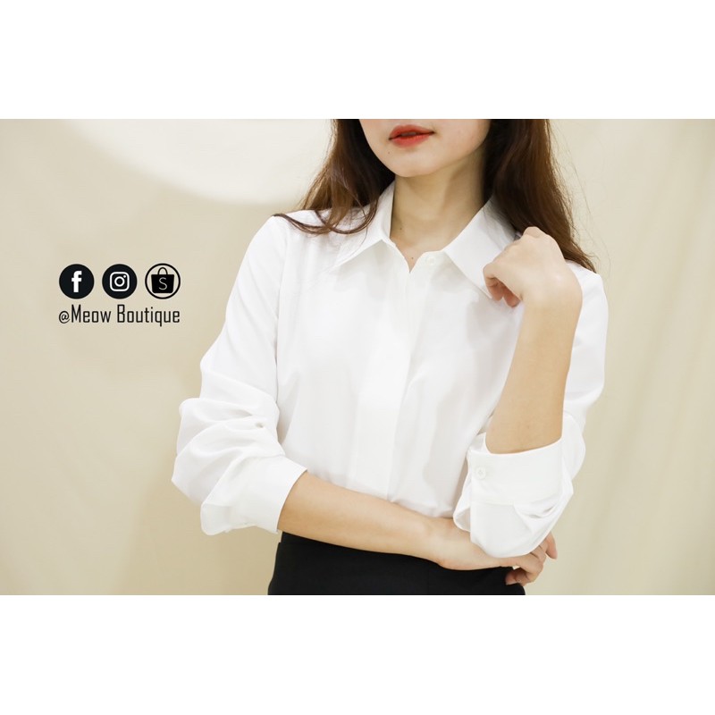 [Ảnh thật tự chụp] Sơ Mi Giấu Nút công sở Meow Boutique | BigBuy360 - bigbuy360.vn