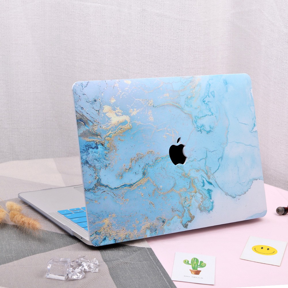 Vỏ bọc Laptop MacBook Air 13 11 Pro 13&quot; 15 12 Blue Gold thiết kế họa tiết độc đáo xinh xắn