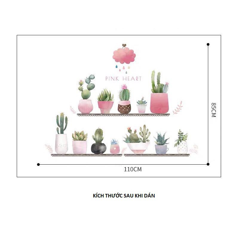Decan dán tường 3D [THANH LÝ] Kệ hoa màu hồng phong cách Hàn Quốc AmyShop