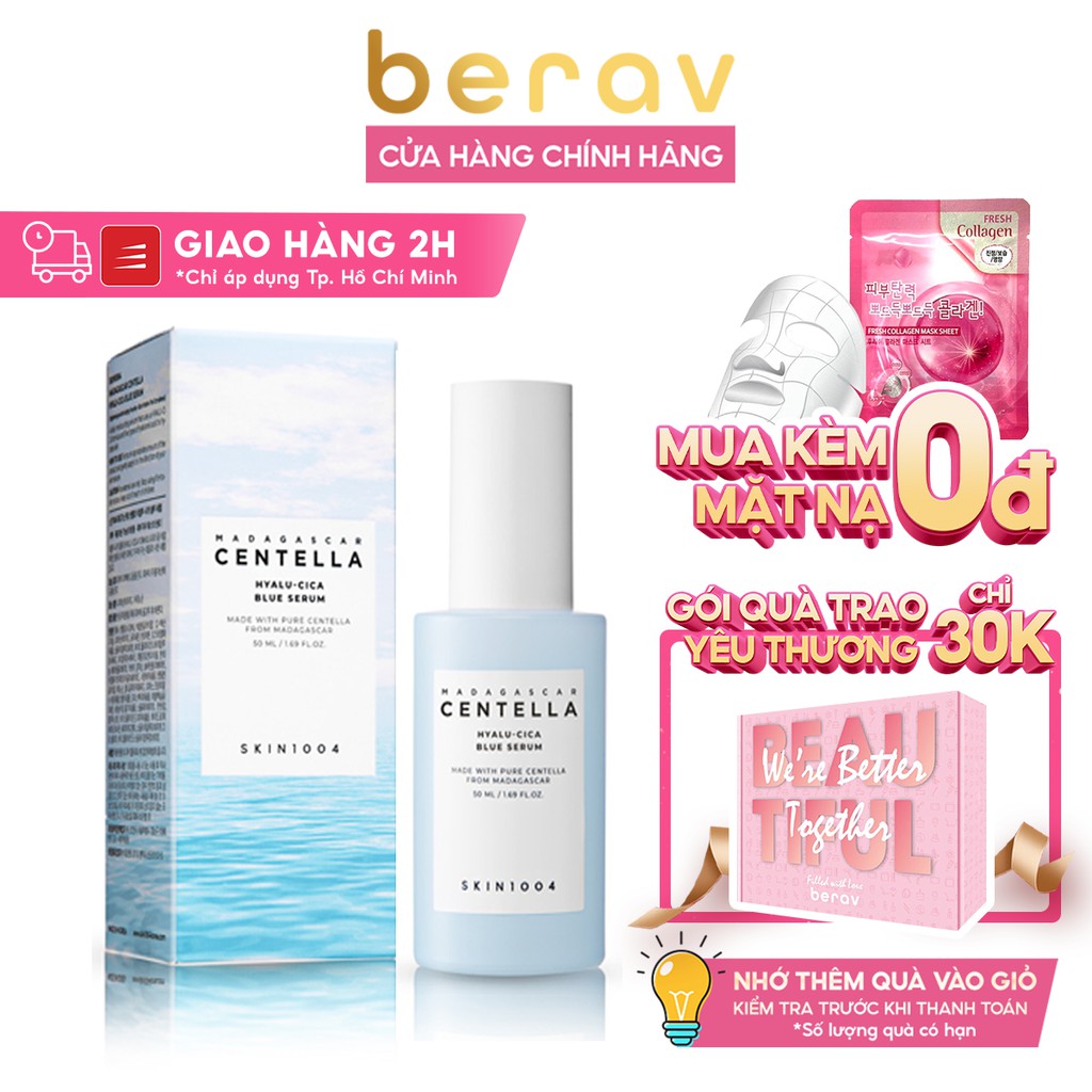 [MẪU MỚI] Tinh Chất Skin1004 Hyalu Cica Cấp Ẩm, Dưỡng Trắng Da Madagascar Centella SERUM Blue Serum 50ML
