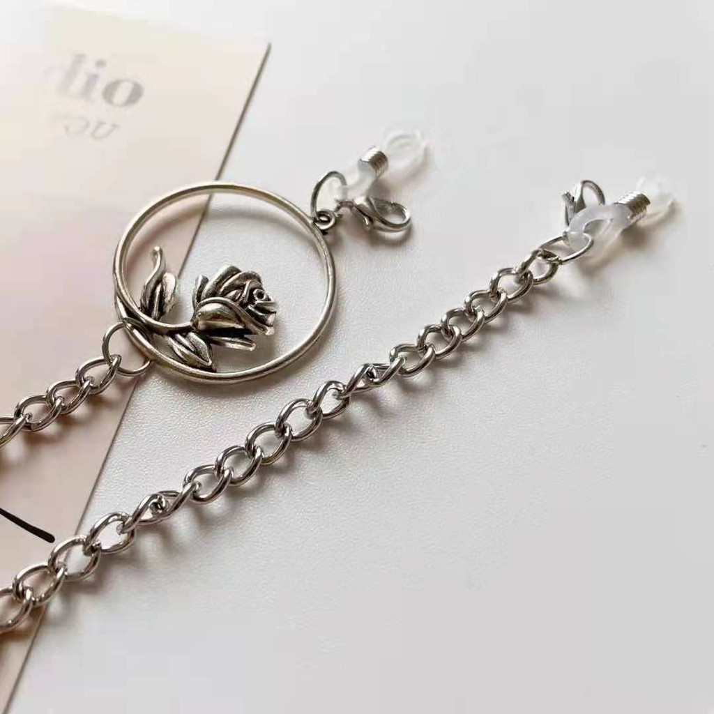 Vòng cổ hợp kim mặt dây hình hoa hồng phong cách Hàn Quốc mới