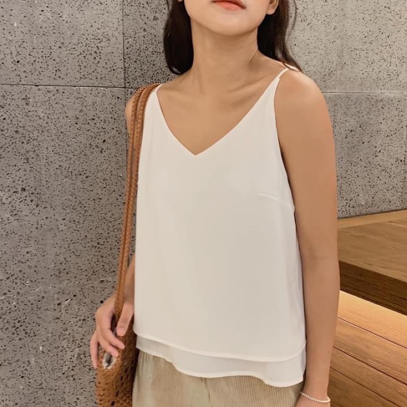 Áo hai dây lụa 2 tầng