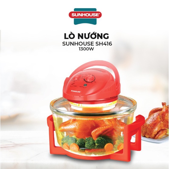 Lò nướng Halogen Thủy tinh  SUNHOUSE 12L