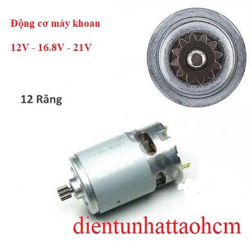 ĐỘNG CƠ MÁY KHOAN PIN SIÊU KHỎE RS550 12 RĂNG LOẠI XỊN (12V, 16.8V, 21V)