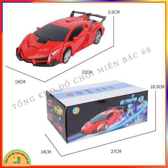 Xe ô tô đồ chơi biến hình thành rô bốt điều khiển từ xa hàng loại 1 có kèm sạc pin TKMB68
