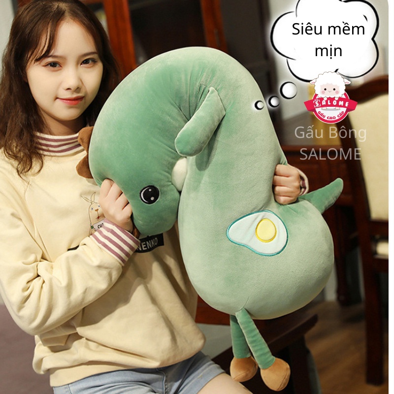 Gấu Bông Khủng Long Xanh, Kỳ Lân Hồng SALOME, Gối ôm Cong Ôm Gác Thoải Mái