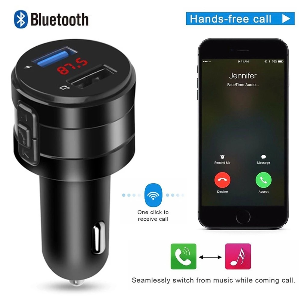 Máy Phát Nhạc Mp3 Kết Nối Bluetooth 5.0 Cho Xe Hơi