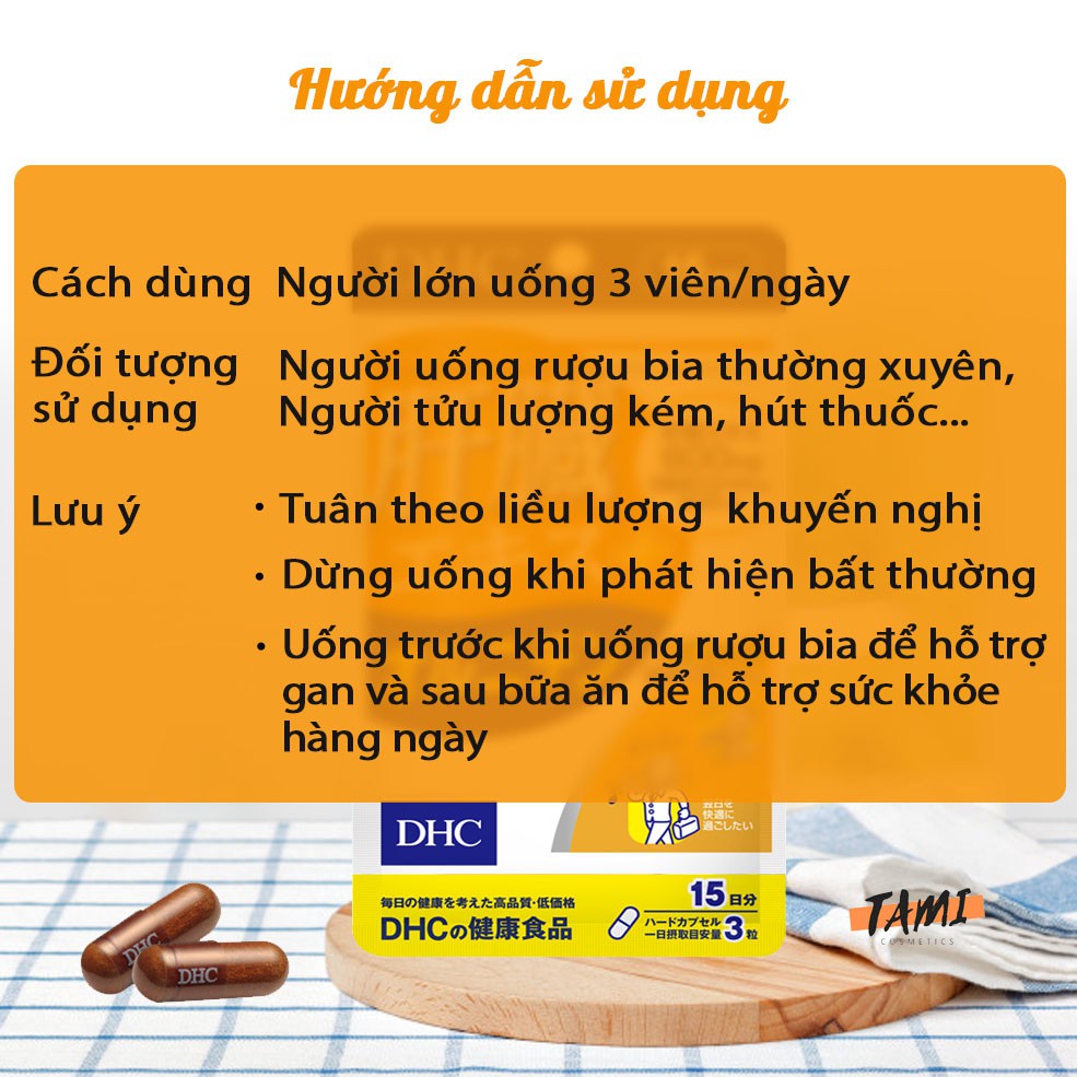 Viên uống bổ gan DHC Nhật Bản thực phẩm chức năng giải độc gan đào thải rượu hiệu quả 15 ngày TM-DHC-LIV15