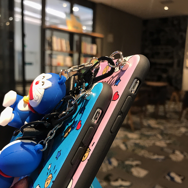 Ốp lưng samsung Silicone Họa Tiết Doraemon Có Dây Đeo Cho Samsung Galaxy A5 A8 2018 S10 A51 A71 A20S A520 A720 A9S A10S A30S A10 A50 A20 M20 Note 10