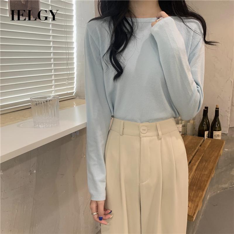 IELGY Áo Len Nữ IELGY, Áo Len Dệt Kim Dài Tay