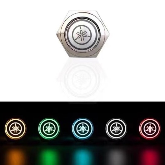 Công Tắc Đèn LED Halo Bằng Kim Loại 16mm 12V Chống Nước Cho Xe Hơi Xe Máy