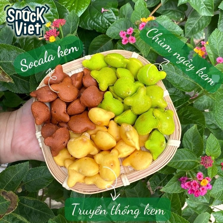 Bánh Gấu Nhân Kem Mix 3 Vị SIÊU NGON SnackViet - Hũ 450g đồ ăn vặt Sài Gòn cực ngon, cực rẻ 😱