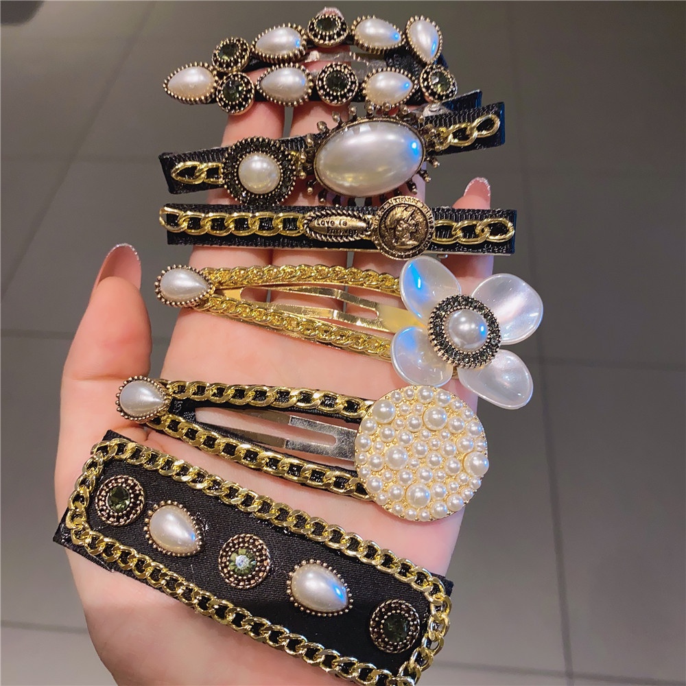 Kẹp tóc mái Hàn Quốc đính đá và ngọc trai nhân tạo nhiều kiểu dáng hàng đẹp KEP9 TOBI STORE