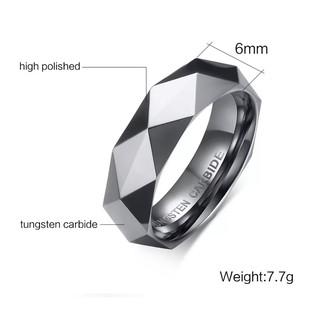 Nhẫn Nam Hexagon Màu Bạc