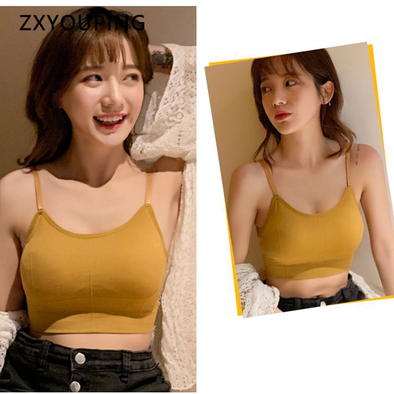 AOFEIQIKE AOFEIQIKE Áo Lót Thể Thao Có Mút Đệm Hai Dây Không Đường May 7 Màu Đen Trắng Thời Trang Cho Nữ