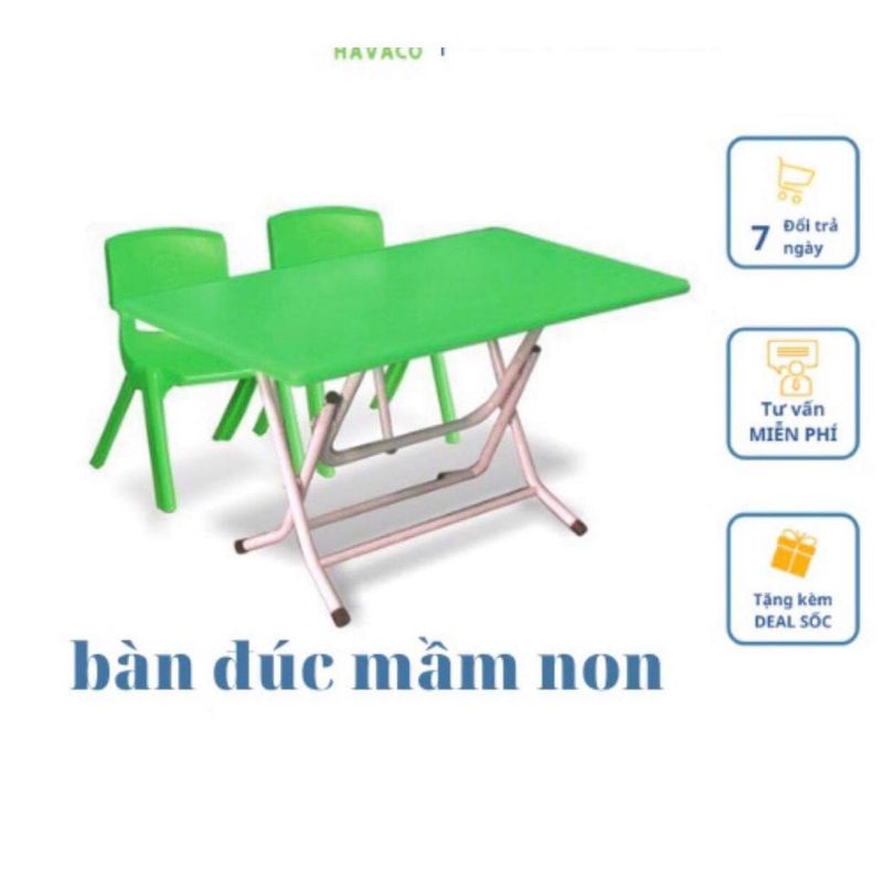 bộ bàn nhựa màu xanh dành cho bé / học sinh/ sinh viên+ kèm ghế đúc nhựa/ ghế mèo gấp gọn tiện lợi