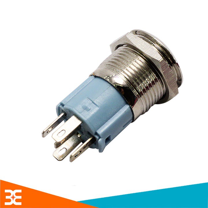 Nút Nhấn Đề Sắt Chống Nước Có Đèn Báo 12VDC-16mm Nhấn Giữ