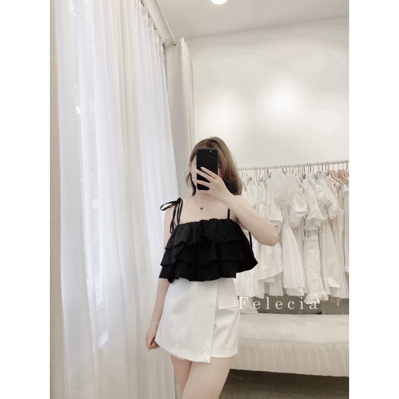 Áo 2 dây crop 3 tầng