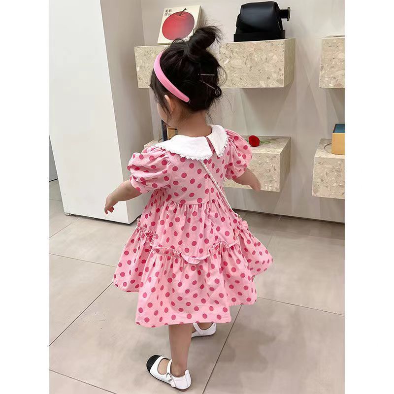 Đầm Công Chúa Tay Ngắn Phồng Họa Tiết Chấm Bi Thời Trang Mùa Hè Hàn Quốc Mới 2022