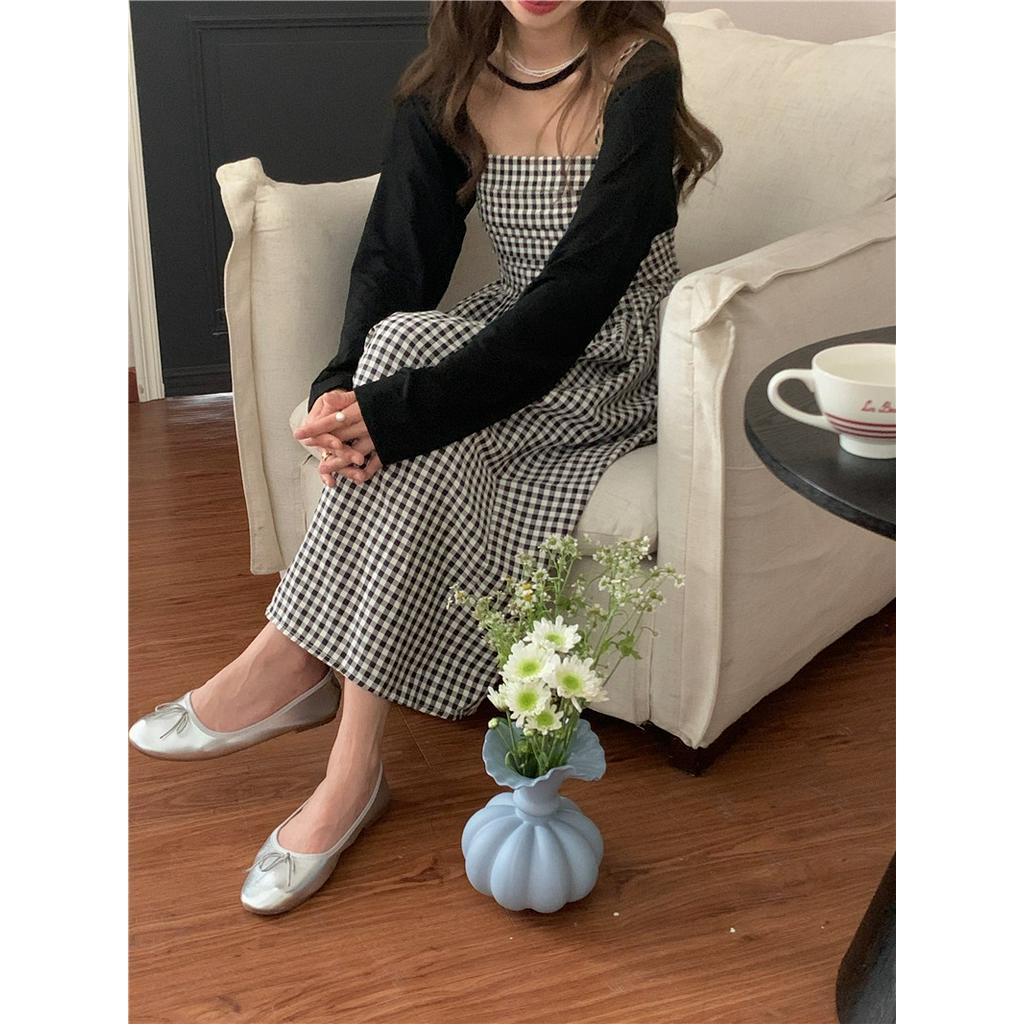 61538 Đầm Hai Dây Không Tay Kẻ Sọc