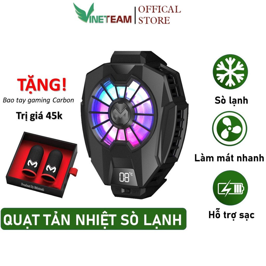 Quạt tản nhiệt điện thoại gaming sò lạnh Vinetteam Memo DL05 / DL06 / DL02 / FL01 / DL01 / chơi PUBG tặng bao tay memo