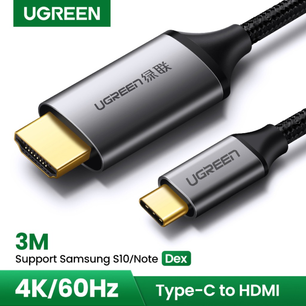 [Mã ELHACE giảm 4% đơn 300K] Cáp chuyển USB C to HDMI 4K @60Hz Chính hãng Ugreen 50766 dài 3met Cao Cấp MM142