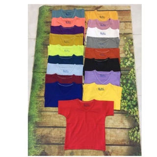 Combo áo cổ tim trơn cho bé