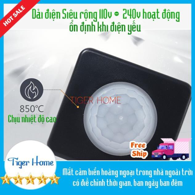 Mặt cảm biến chuyển động trong nhà ngoài trời chịu nhiệt độ cao có điều chỉnh thời gian, ban ngày ban đêm bh 1 đổi 1