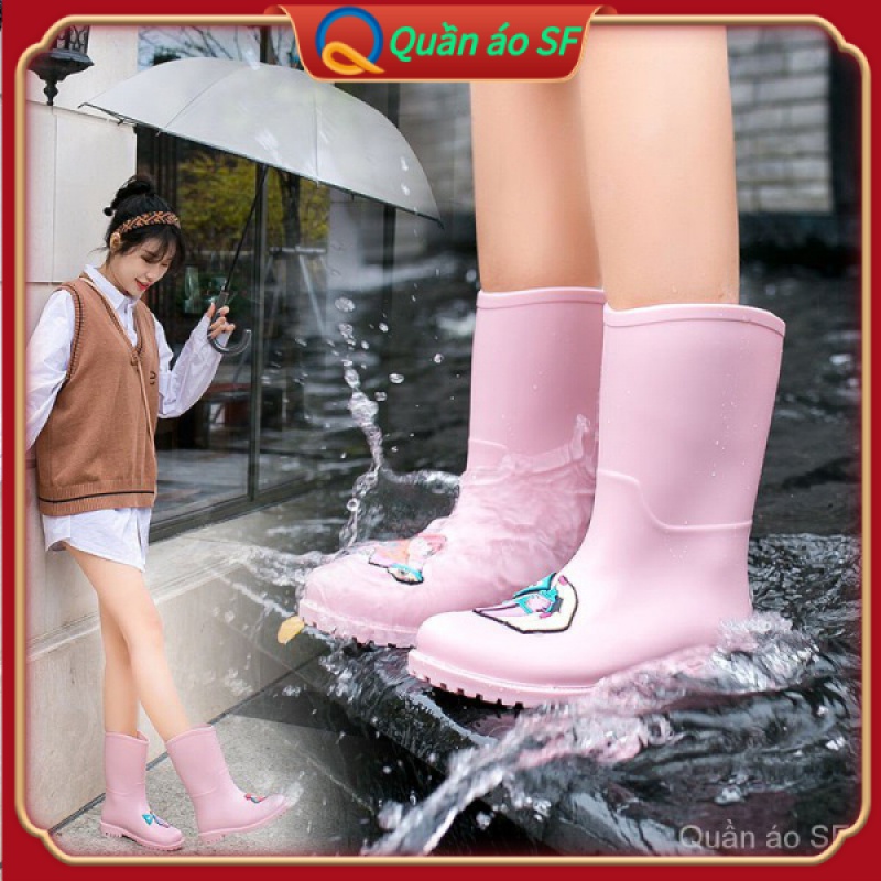 【Quần áo SF】Ủng cao su đi mưa chống thấm nước chống trượt tiện dụng