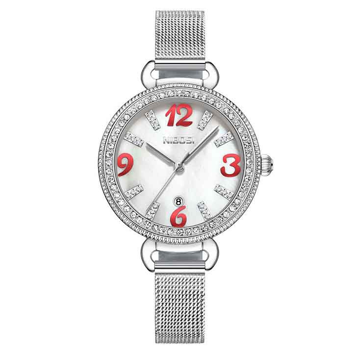 (GIÁ TỐT)Đồng Hồ Nữ NIBOSI NI2317 Dây Thép Không Gỉ Đính Đá Cao Cấp + Tặng Kèm Hộp Đẹp