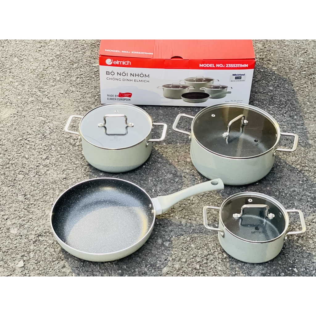 Set Nồi Chảo Vân Đá Xanh Pastel