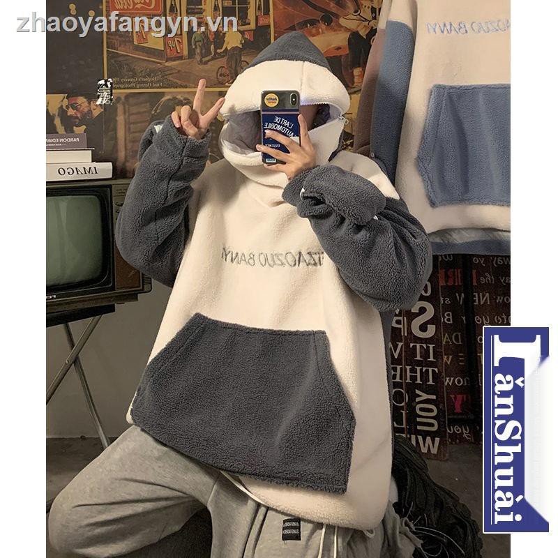 [ Mã 12FASHIONSALE1 giảm 10K đơn 50K ] Áo Hoodie Giữ Ấm Phối Nón Cá Mập Phong Cách Hàn Quốc Cho Nam | BigBuy360 - bigbuy360.vn
