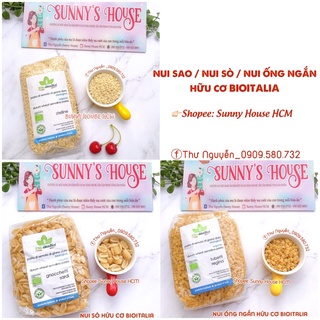Nui hữu cơ hình sao, hình sò, ống ngắn Bioitalia 500g