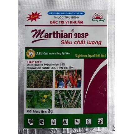 Marthian 90SP gói 3gr - Thuốc đặc trị vi khuẩn héo xanh cây cà chua