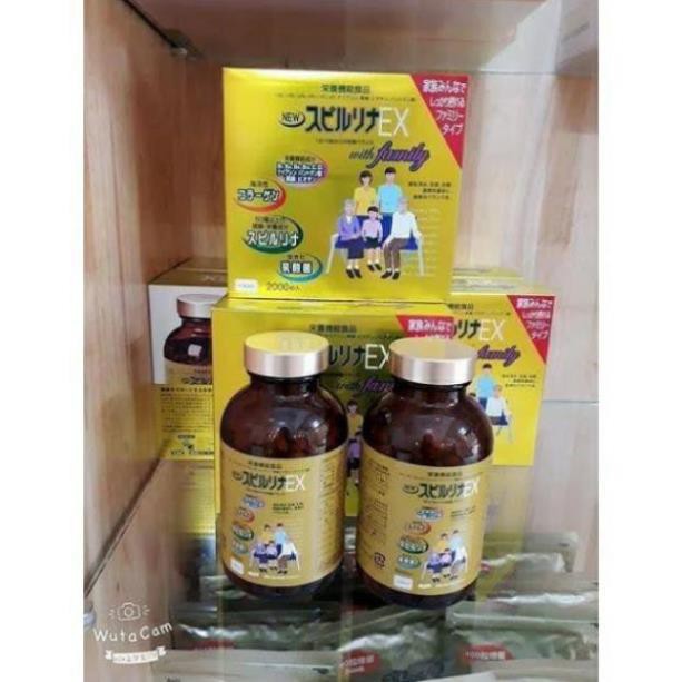 Spirulina EX Tảo vàng cao cấp Nhật Bản hộp 2000 viên (2 lọ) mẫu mới (PSB-MART)