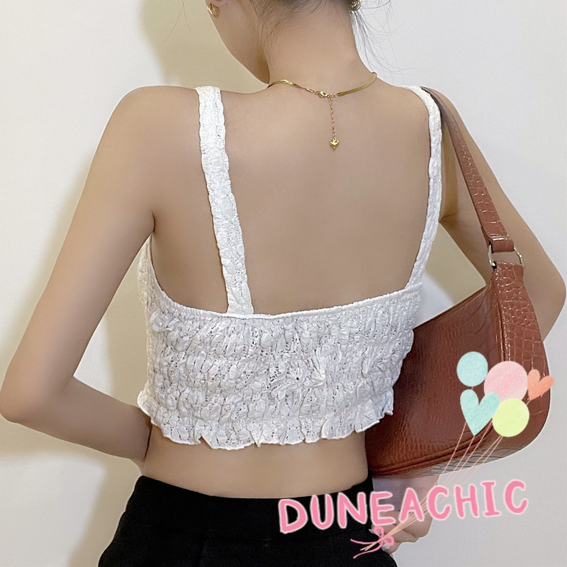 Áo hai dây DUNEA hở lưng có nút cài ngọt ngào cho nữ