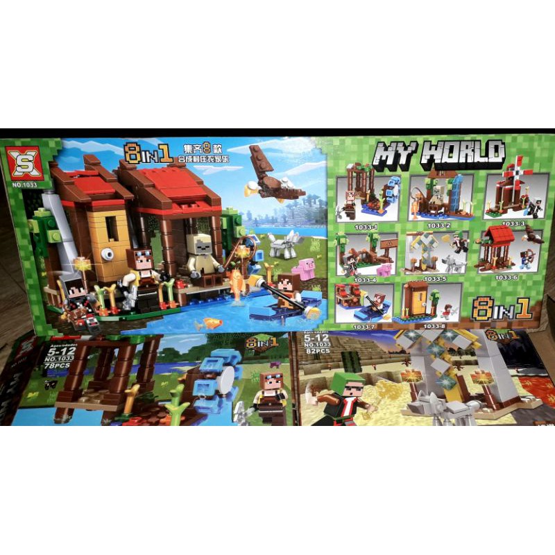 Lắp ráp 1 hộp LegoMinecraff My Word 1033 có nhiều chi tiết bằng nhựa ABS rất đẹp