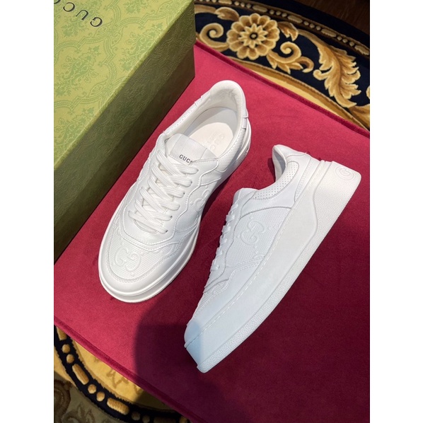 Giày sneaker nam Gu cci GG GC da cao cấp, phối dây buộc trẻ trung
