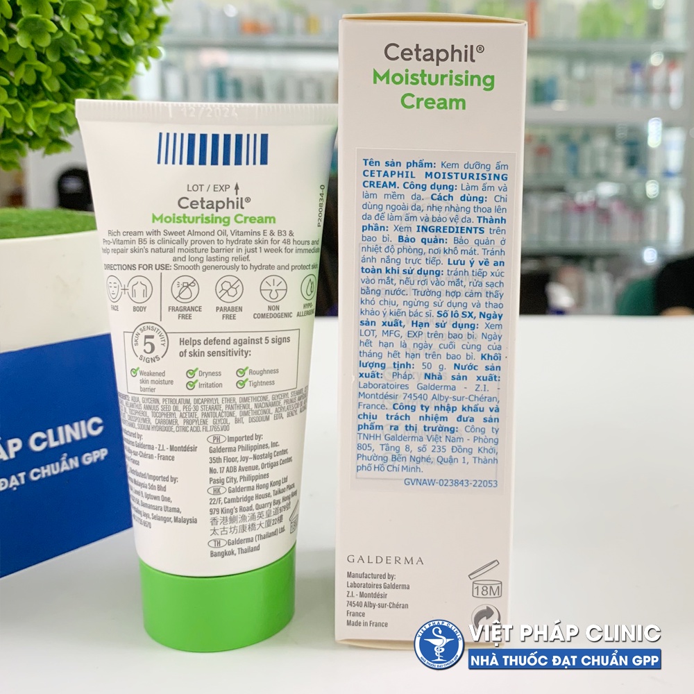 Kem Dưỡng Ẩm Cetaphil Làm Mềm Da Cho Mặt Và Toàn Thân Face & Body Moisturizing Cream 50g